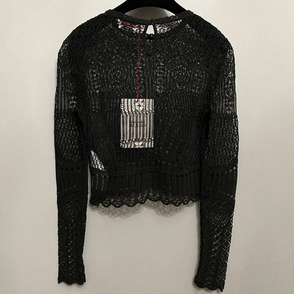 BNWT Alexander McQueen Black Patchwork Lace Top, size M - Picture 8 of 12